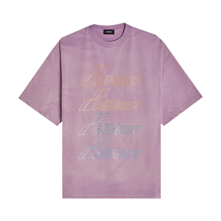 We11done Iridescent Logo Hand Bleached T-Shirt "Purple"