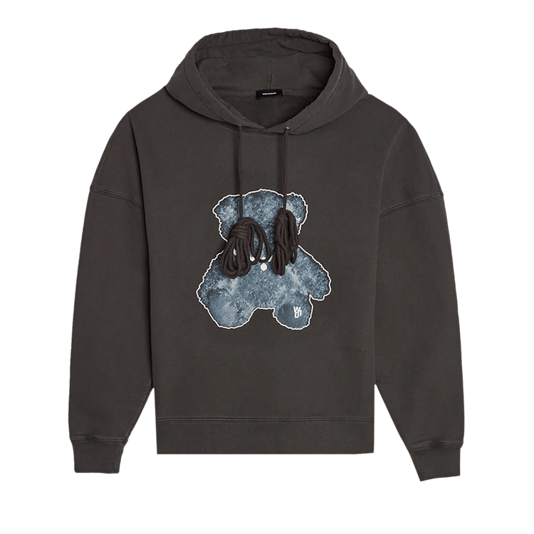 We11done Pearl Necklace Teddy Hoodie "Charcoal"