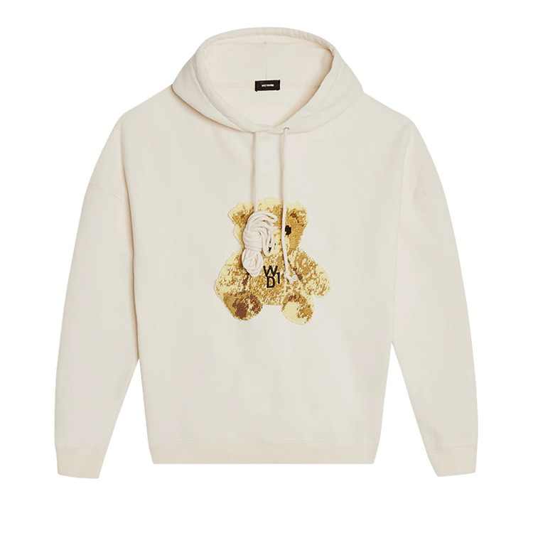 We11done Embroidered Teddy Hoodie "Ivory"