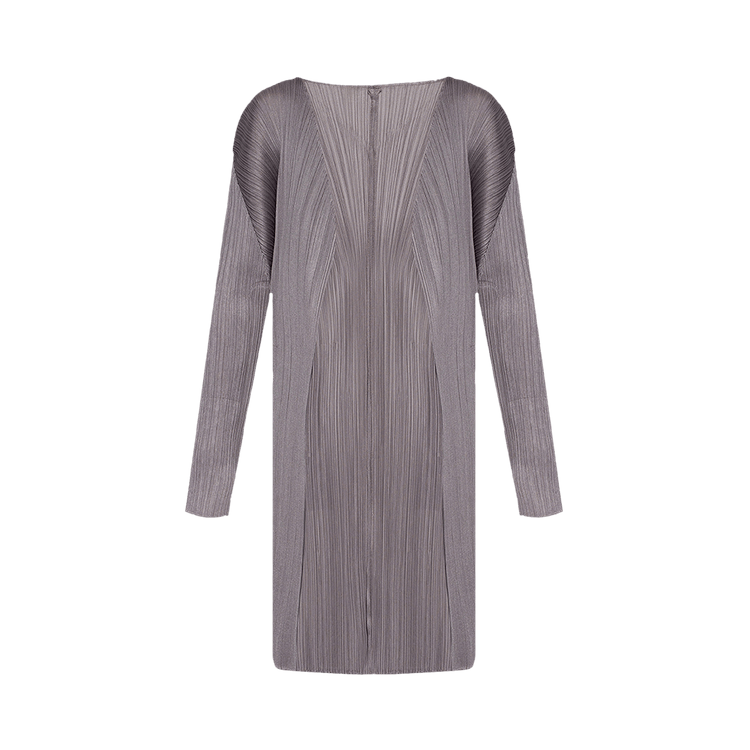 Pleats Please Issey Miyake Basic Long Cardigan "Grey"