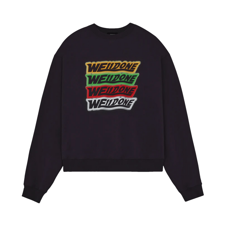 We11done Rainbow Front Logo Sweatshirt "Black"