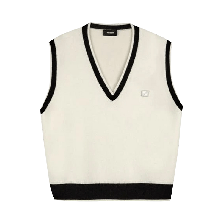 We11done Logo Metal Detail Knit Vest "Ivory"