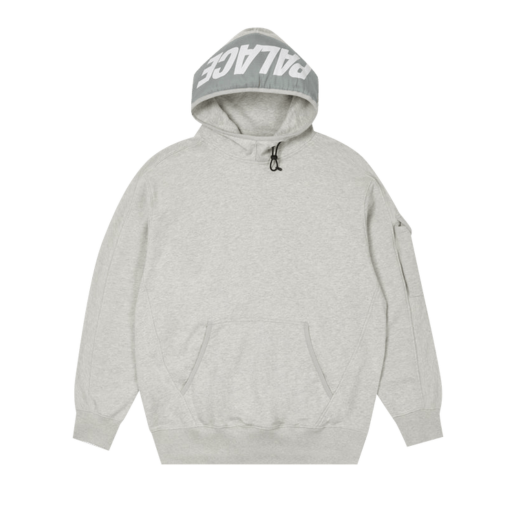 Palace Giant Woven Label Hood "Grey Marl"