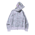BAPE Text Code Camo Shark Full Zip Hoodie "Grey"