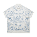 Bode Beaded Scene Short-Sleeve Shirt "White/Blue"