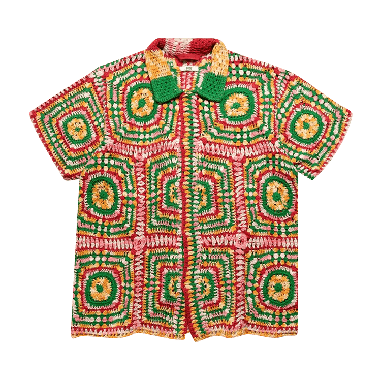 Bode Manchester Crochet Short-Sleeve Shirt "Multi-Color"