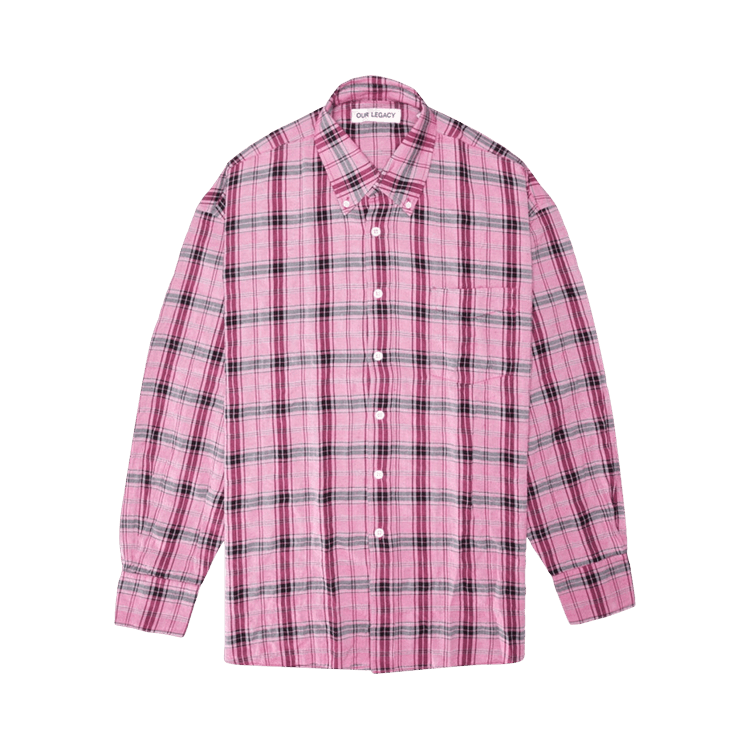 Our Legacy Cerise Memory Check Borrowed Button Down Shirt "Pink"