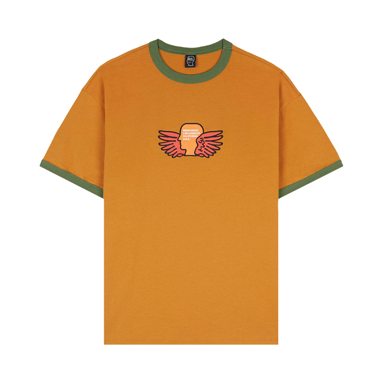Brain Dead Flyers Ringer T-Shirt "Light Brown"