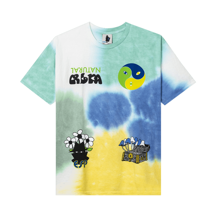 Real Bad Man Psychic Plant Tie Dye Short-Sleeve Shirt "Blue/Green"