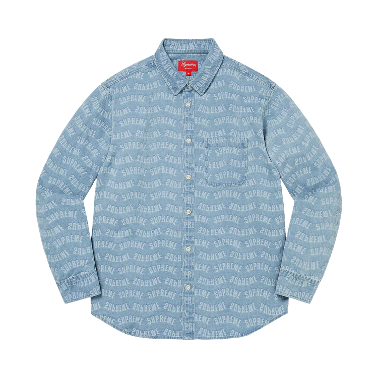 Supreme Arc Jacquard Denim Shirt "Blue"
