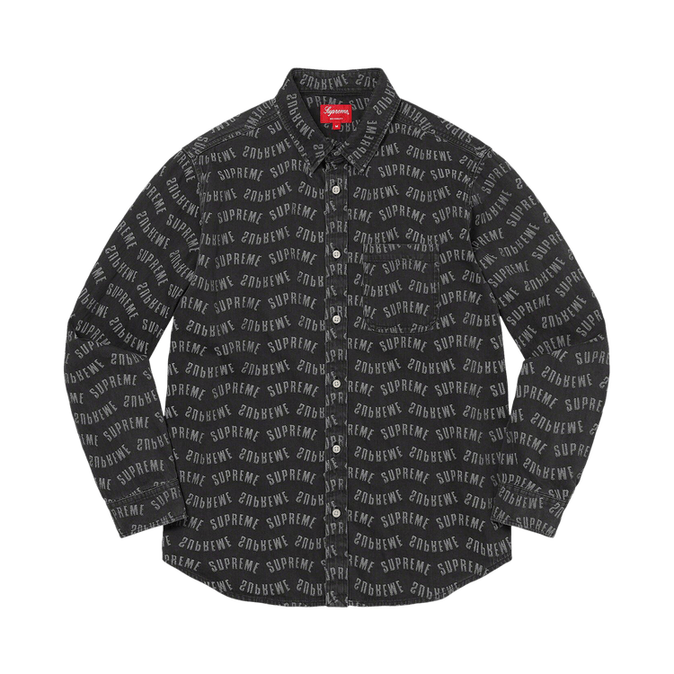 Supreme Arc Jacquard Denim Shirt "Black"