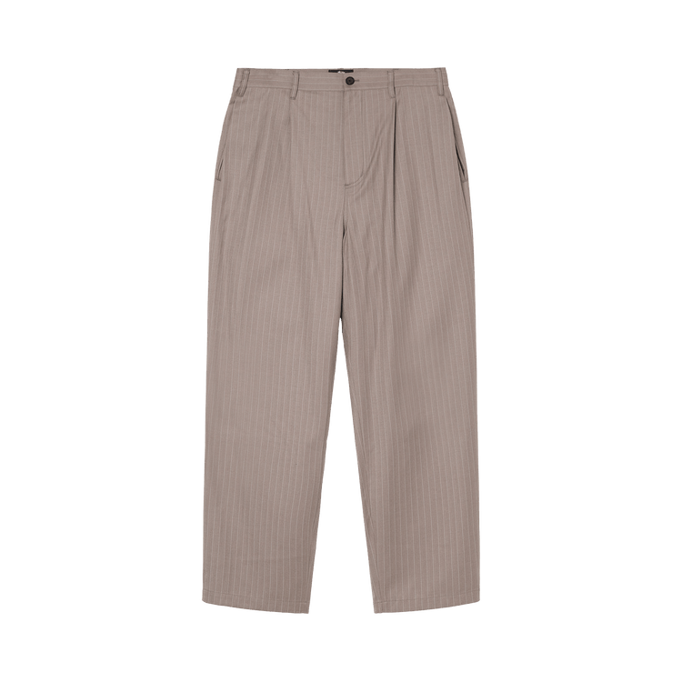 Stussy Striped Volume Pleated Trouser "Light Brown"