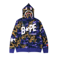 BAPE x Heron Preston Mix 1st Camo Shark Relaxed Fit Full Zip Hoodie "Purple"