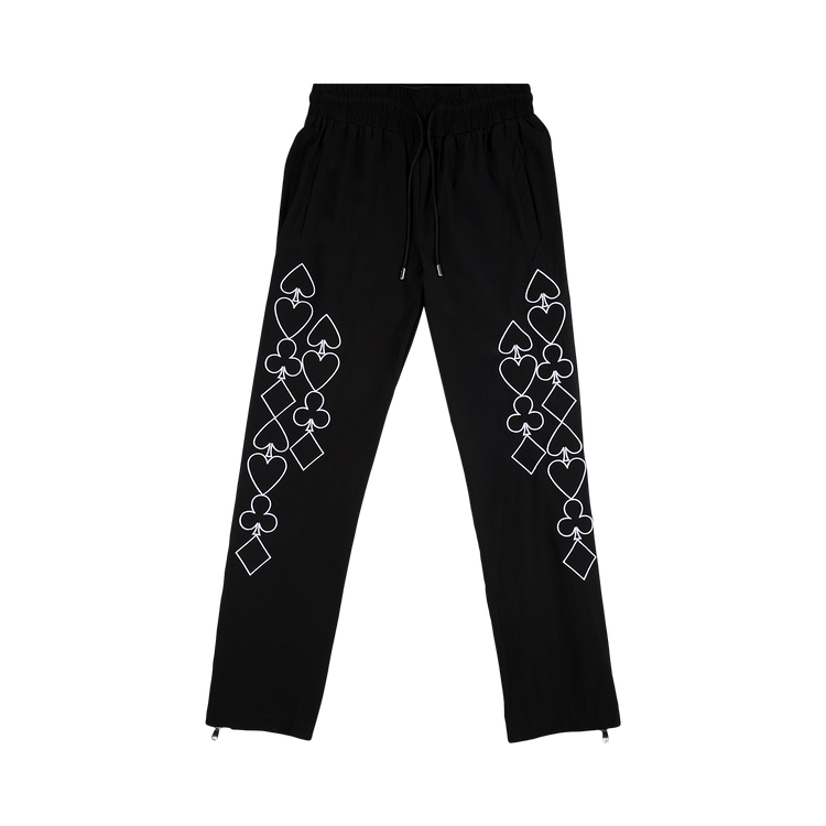 Just Don Embroidered Dealer Trackpants "Black"