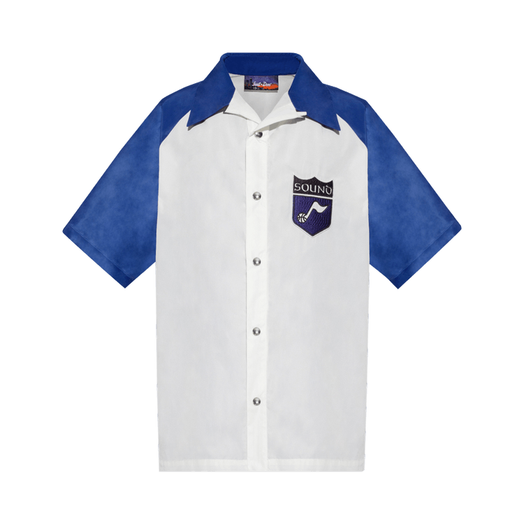 Just Don Sound Shooting Button Up Shirt "White/Blue"