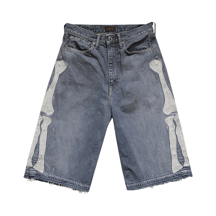 Kapital Bone 5 Pocket Denim Shorts "Black"
