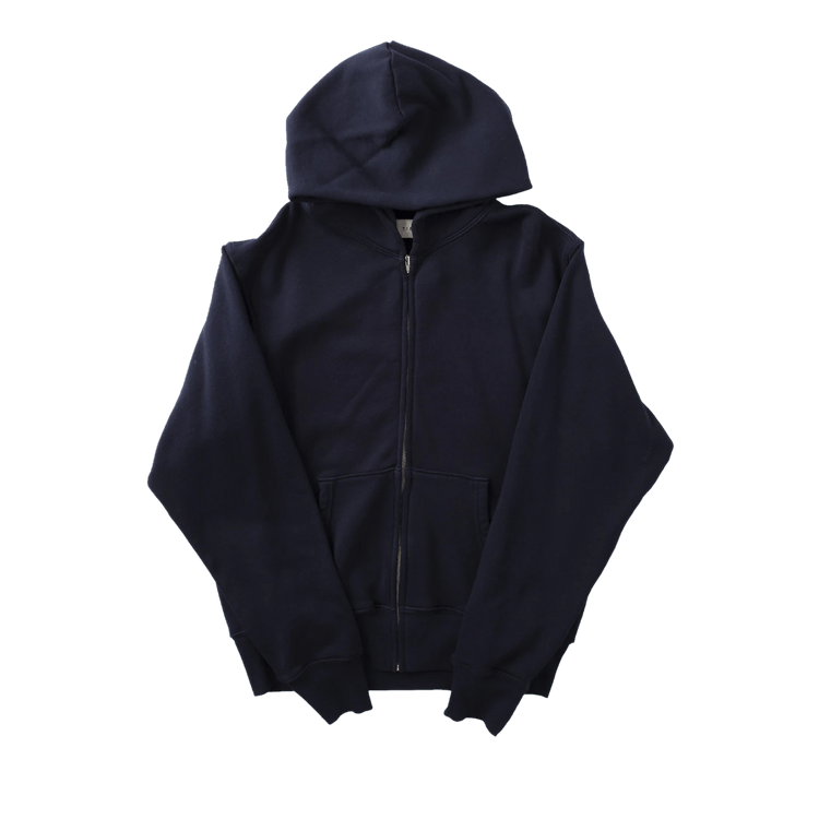 Les Tien Cropped Zip Hoodie "Navy"