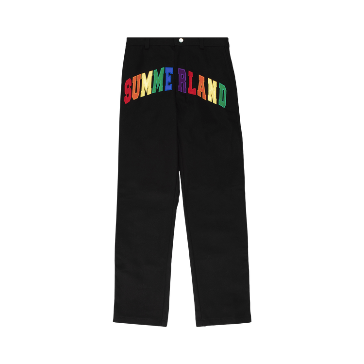 Nahmias Summerland Rainbow Silk Patch Trousers "Black"