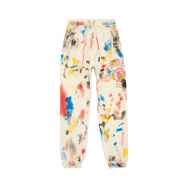 Palm Angels Painted College Sweatpants "Off White/Red"