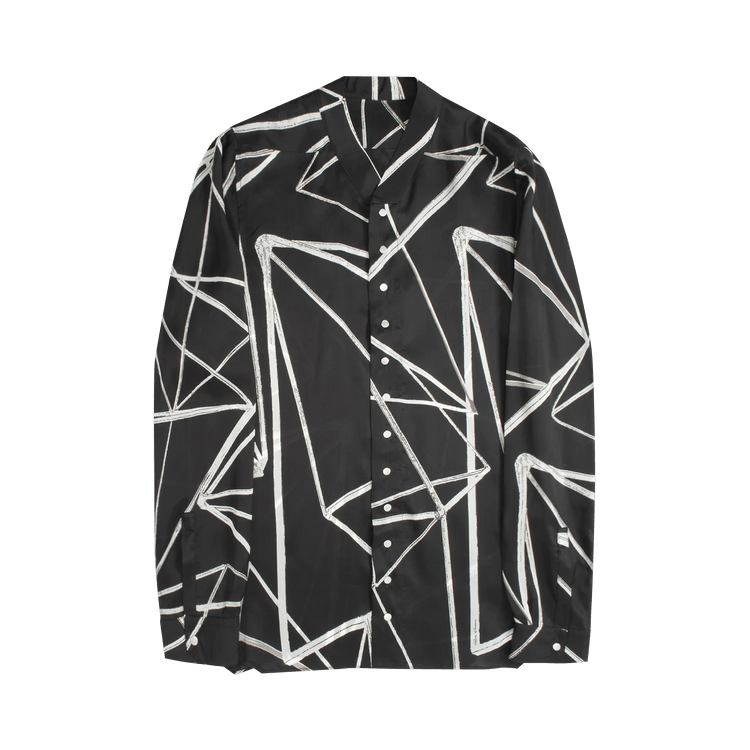 Rick Owens Snap Collar Faun Shirt "Black/Natural"
