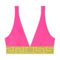Versace Greca Border Triangle Bikini Top "Fuchsia/ Yellow"