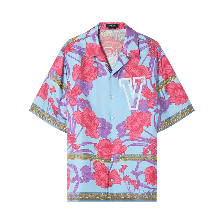 Versace Acid Bouquet V Shirt "Blue/Pink"
