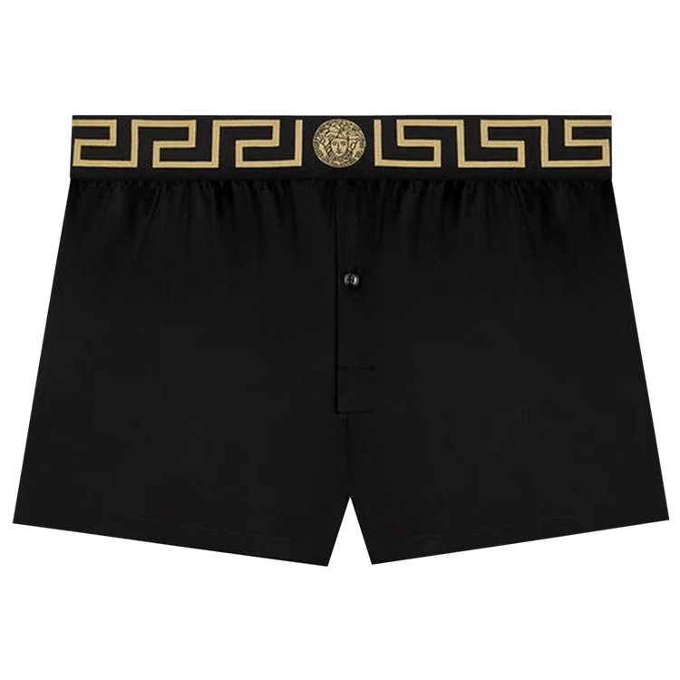 Versace Greca Border Silk Pyjama Shorts "Black"