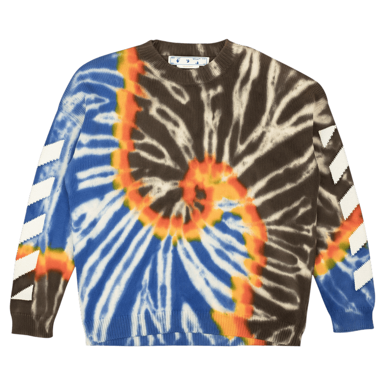 Off-White Diag Tie Dye Knit Crewneck "Black/White"