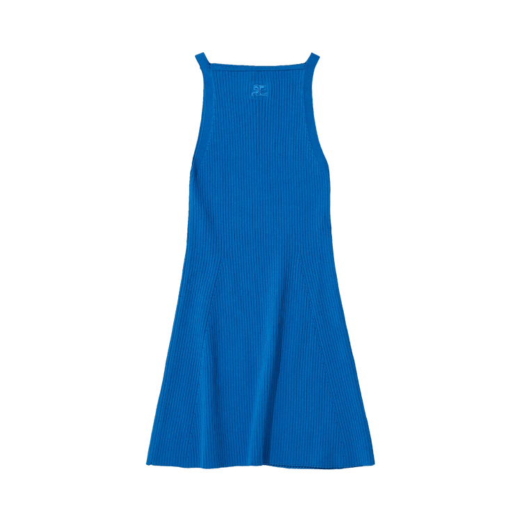 Courrèges Rib Knit Mini Dress "Bleu"