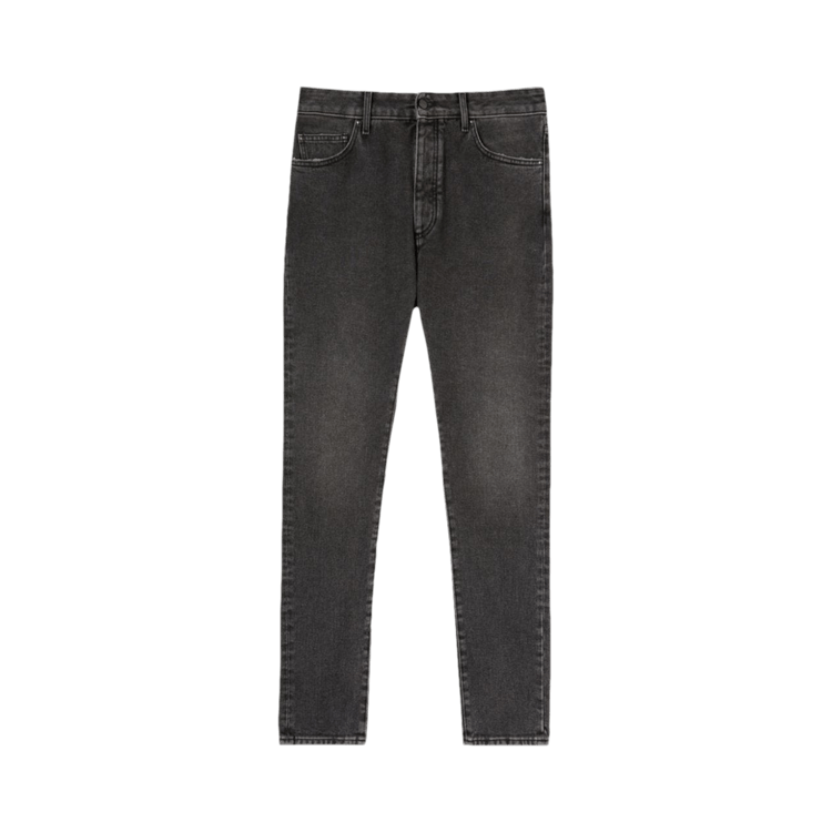 Palm Angels Back Logo 5 Pocket Denim "Black/White"