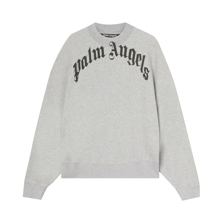 Palm Angels Curved Logo Crew "Grey/Black"