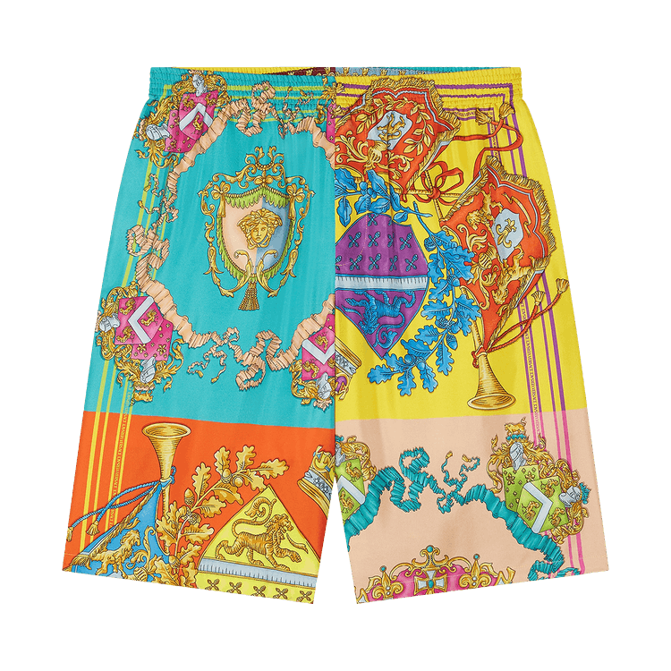 Versace Royalty Print Silk Twill Shorts "Multicolor"