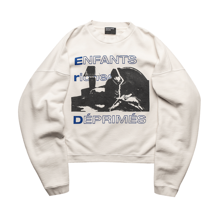 Enfants Riches Déprimés Girl Torn Crewneck "White/Multicolor"
