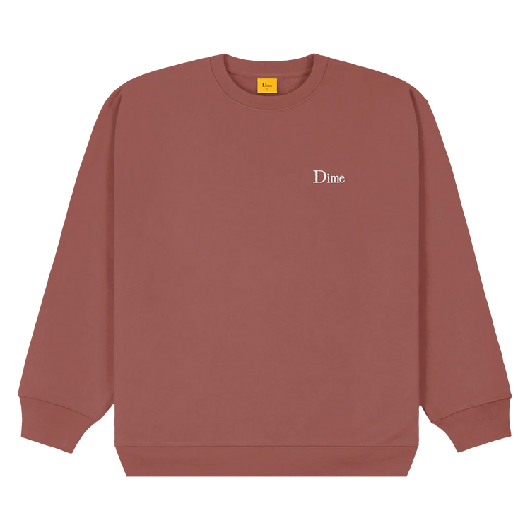 Dime Classic Small Logo Crewneck "Washed Maroon"