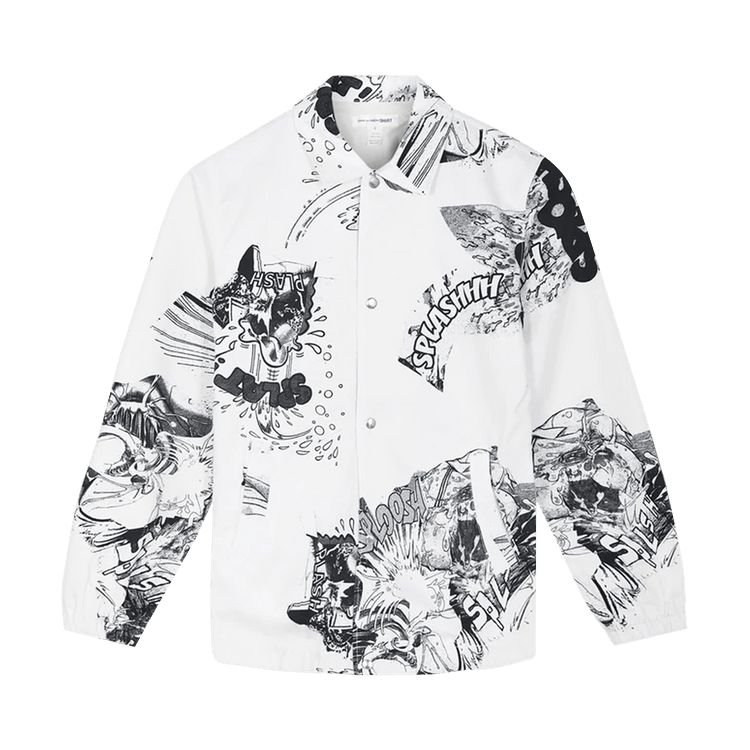 Comme des Garçons SHIRT x Christian Marclay Print A Coach Jacket "White/Black"