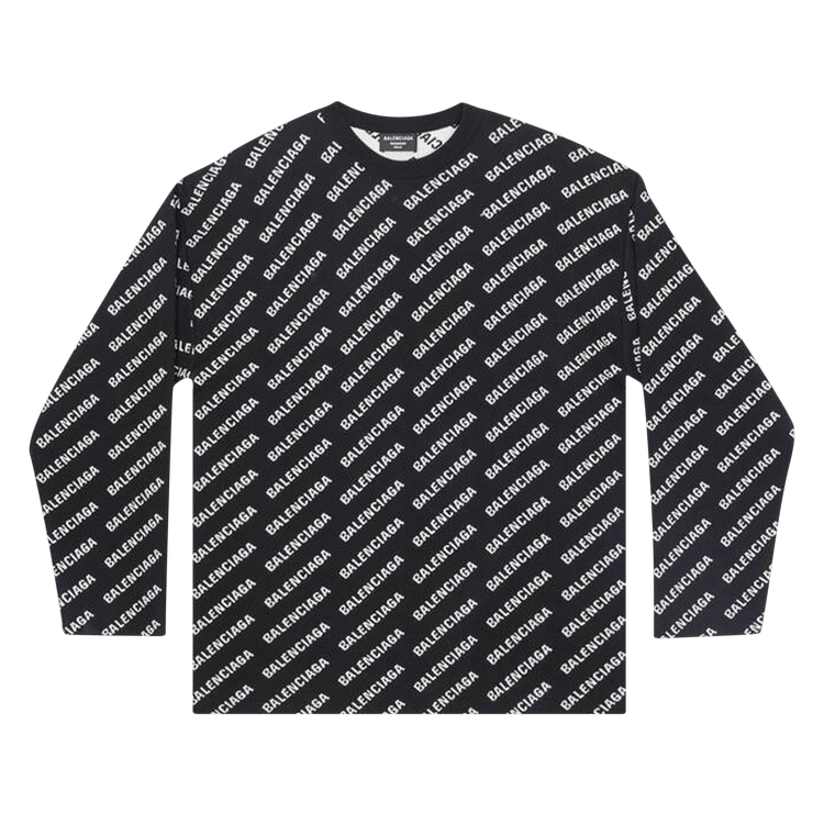 Balenciaga All-Over Crewneck "Black/White"