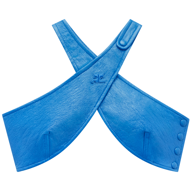 Courrèges Vinyl Criss Cross Bra "Blue"