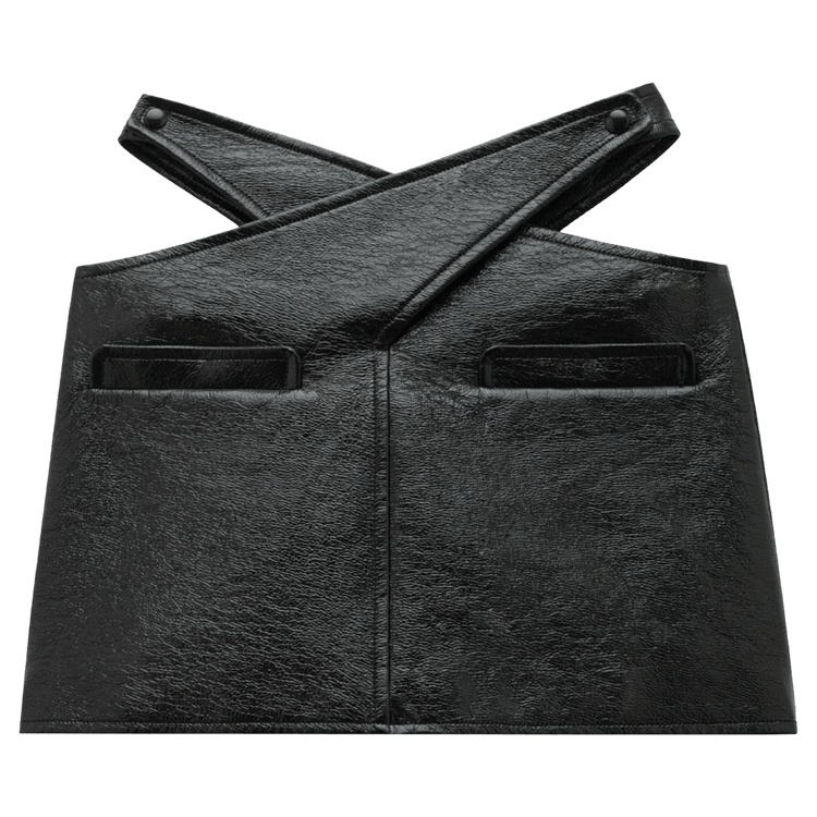 Courrèges Vinyl Criss Cross Skirt "Noir"