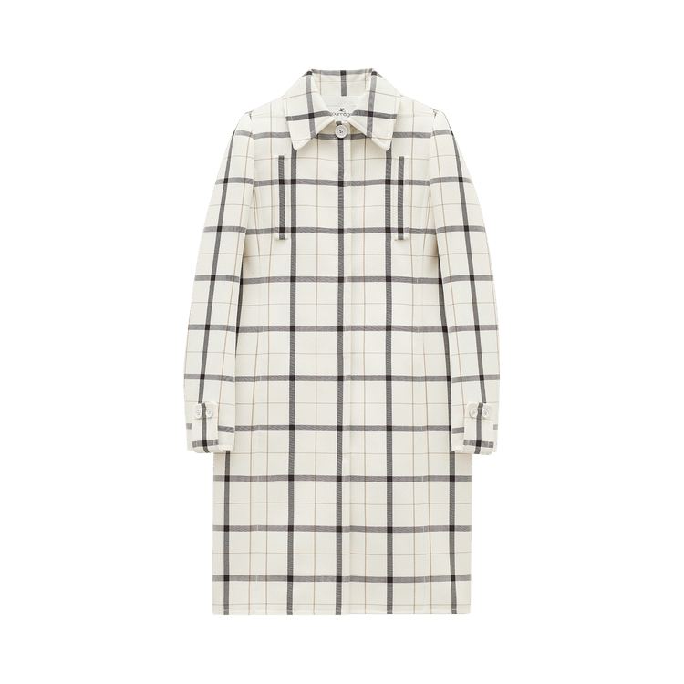 Courrèges Check Coat "Ivory/Black Biscuit"