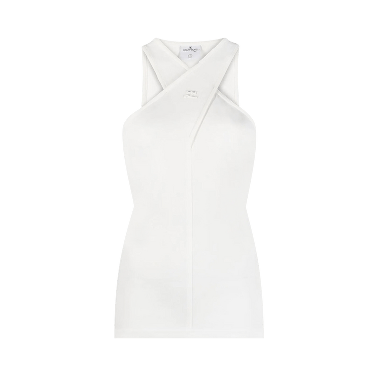 Courrèges Milano Jersey Cross Tank "White"