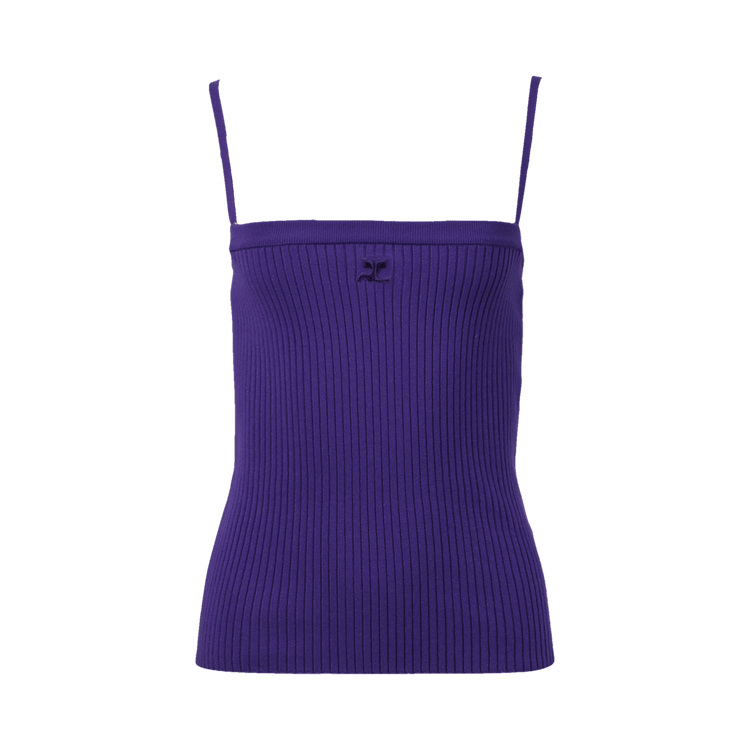 Courrèges Rib Knit Tank Top "Ultra Violet"