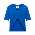 Courrèges Rib Knit Criss Cross Top "Blue"