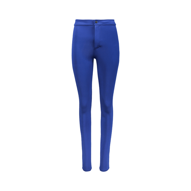 Saint Laurent Slim Fit Silk Jersey Pants "Bleu Roi"