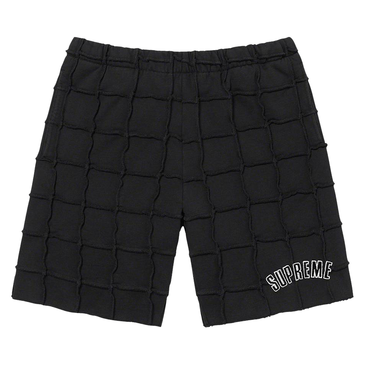 Supreme Reverse Patchwork Sweatshort "Black"