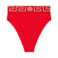 Versace Greca Border High Waist Bikini Bottom "Red"