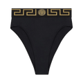 Versace Greca Border High Waist Bikini Bottom "Black"