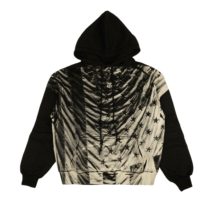 424 American Flag Logo Hoodie "Black/White"
