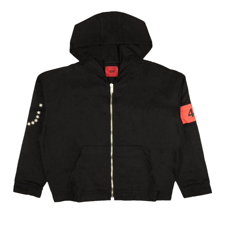 424 Vintage Wash Hooded Jacket "Black"