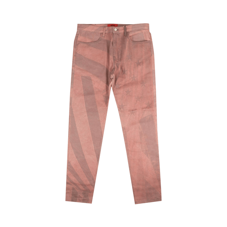 424 American Flag Denim Jeans "Pink"