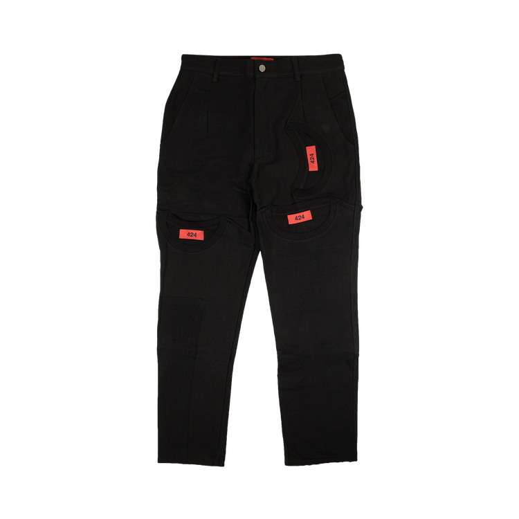 424 Cotton Reworked Casual Pants "Black"